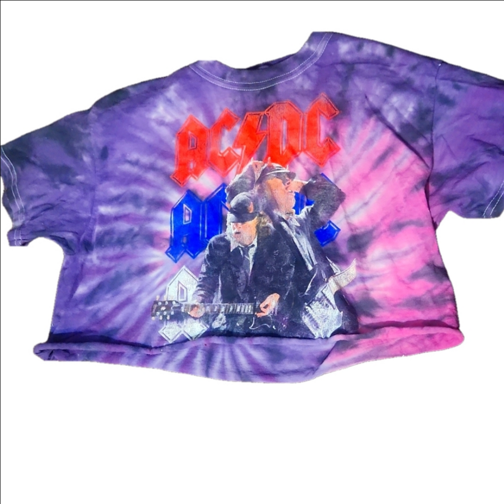 ACDC Tie Dye Crop Top Small Medium